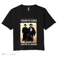 Trump Vance Justice Is Coming Women's Crop Top Tee thumb 0