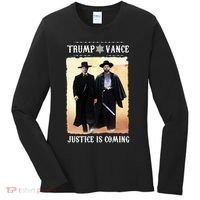 Trump Vance Justice Is Coming Women's Long Sleeve Shirt thumb 0