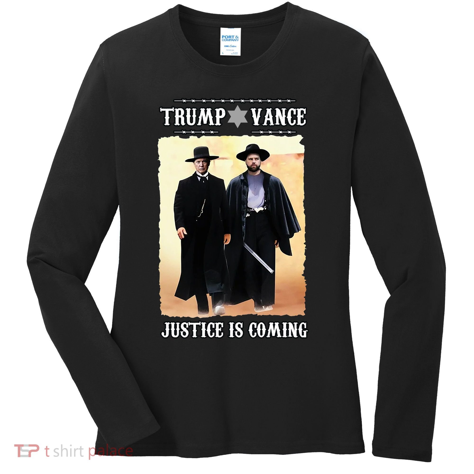 Trump Vance Justice Is Coming Women's Long Sleeve Shirt