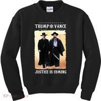 Trump Vance Justice Is Coming Kids Sweatshirt thumb 0