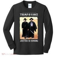 Trump Vance Justice Is Coming Kids Long Sleeve Shirt thumb 0