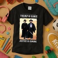 Trump Vance Justice Is Coming Kids T-Shirt thumb 3