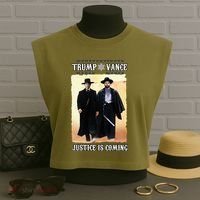 Trump Vance Justice Is Coming Garment-Dyed Women's Muscle Tee thumb 3