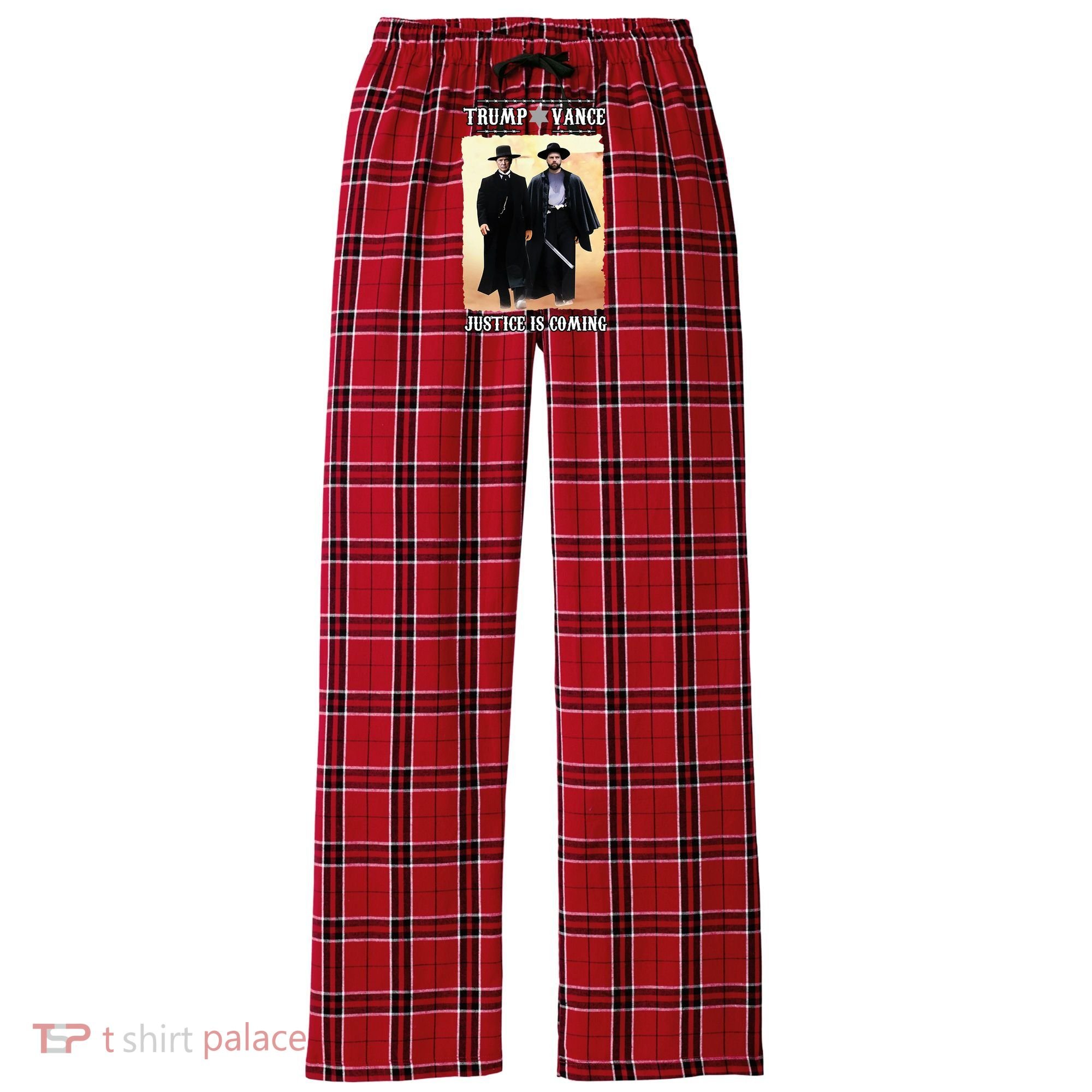 Trump Vance Justice Is Coming Women's Flannel Plaid Pajama Pants