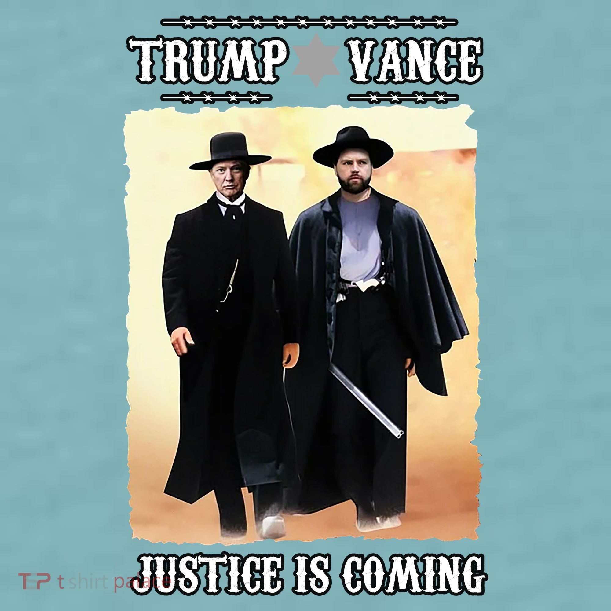 Trump Vance Justice Is Coming Sueded Cloud Jersey T-Shirt