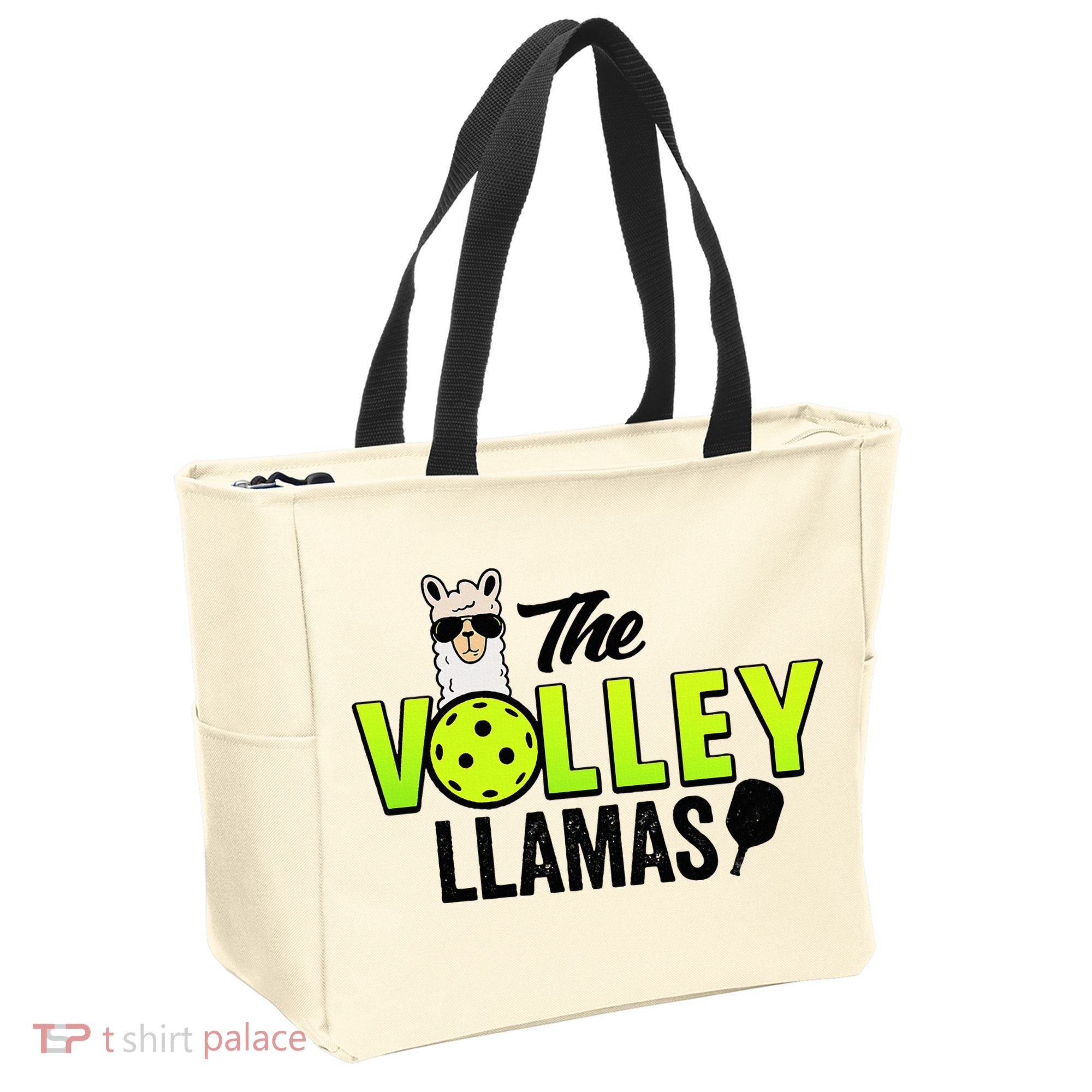 The Volley LLamas comic style llama pickle ball Tote Bag