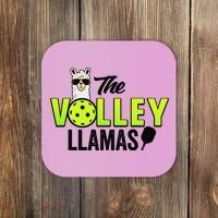 The Volley LLamas comic style llama pickle ball Coaster thumb 0