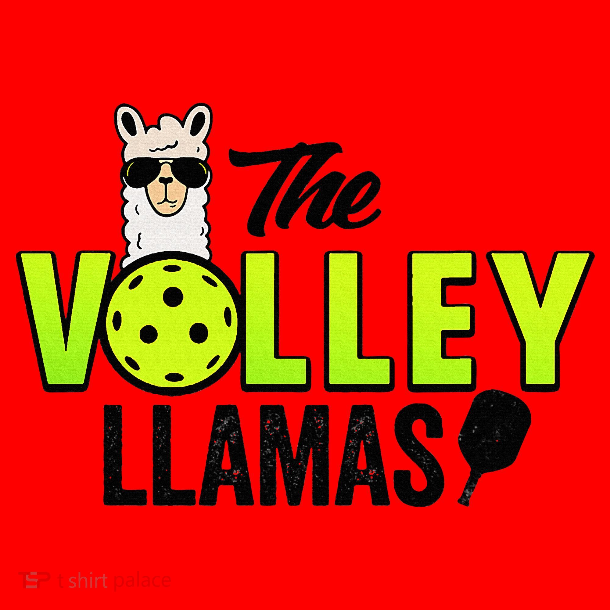 The Volley LLamas comic style llama pickle ball Santa Hat