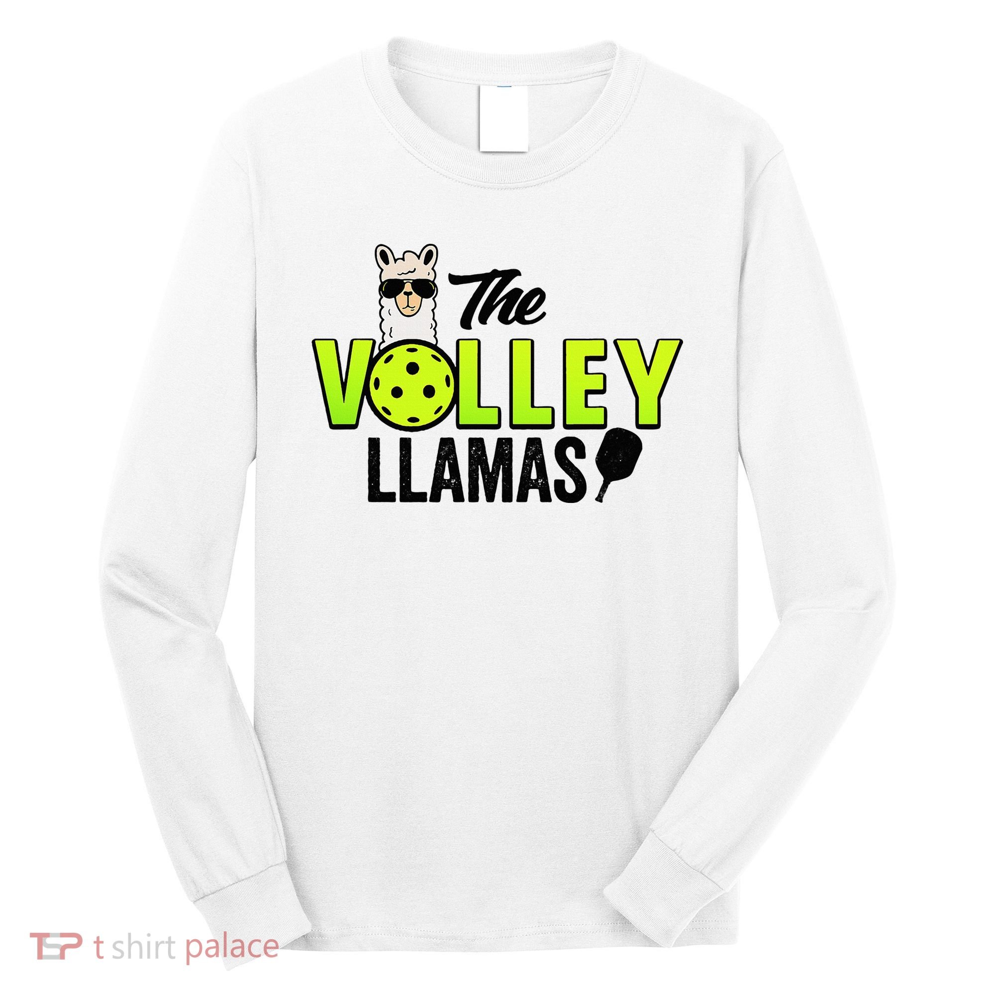The Volley LLamas comic style llama pickle ball Long Sleeve Shirt