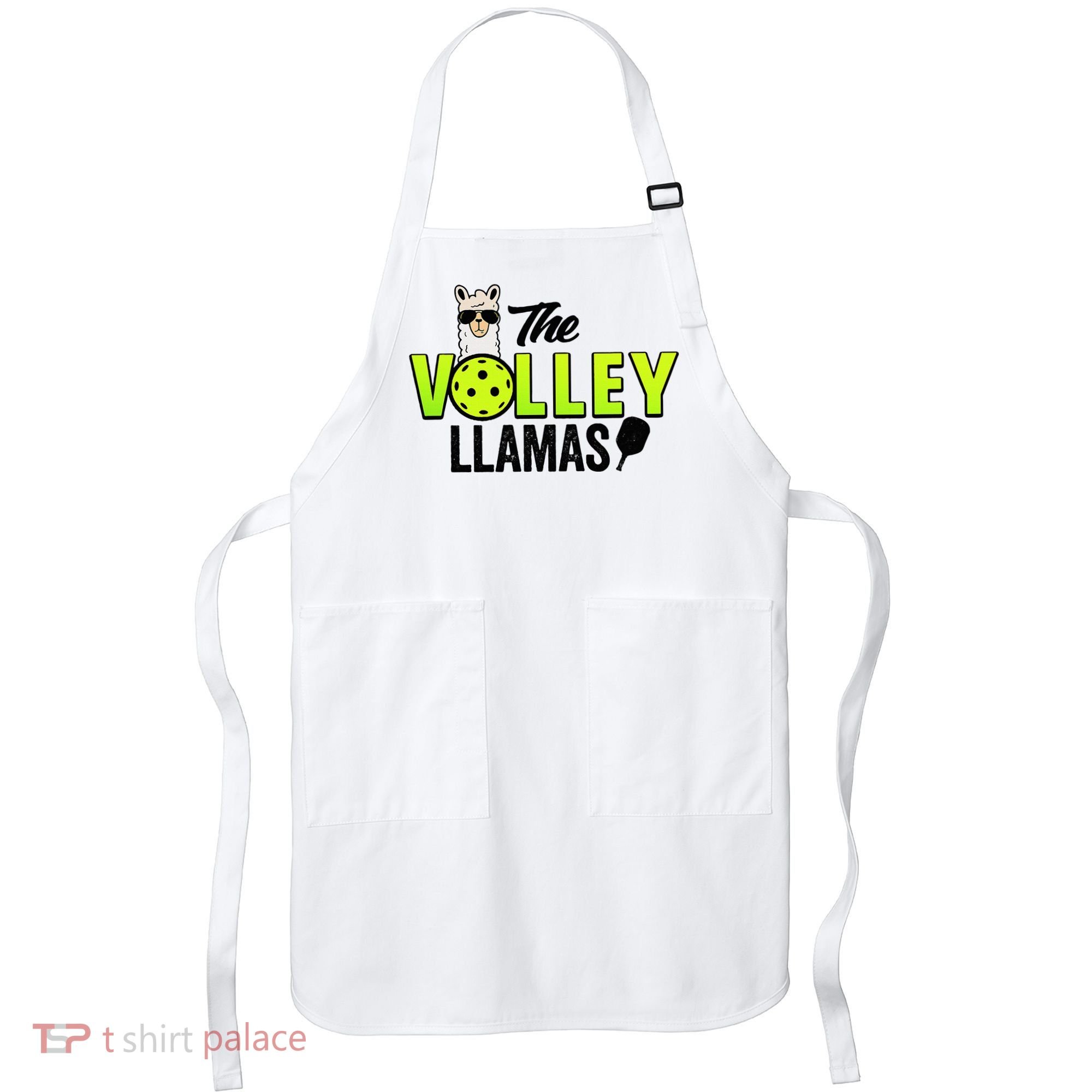 The Volley LLamas comic style llama pickle ball Apron
