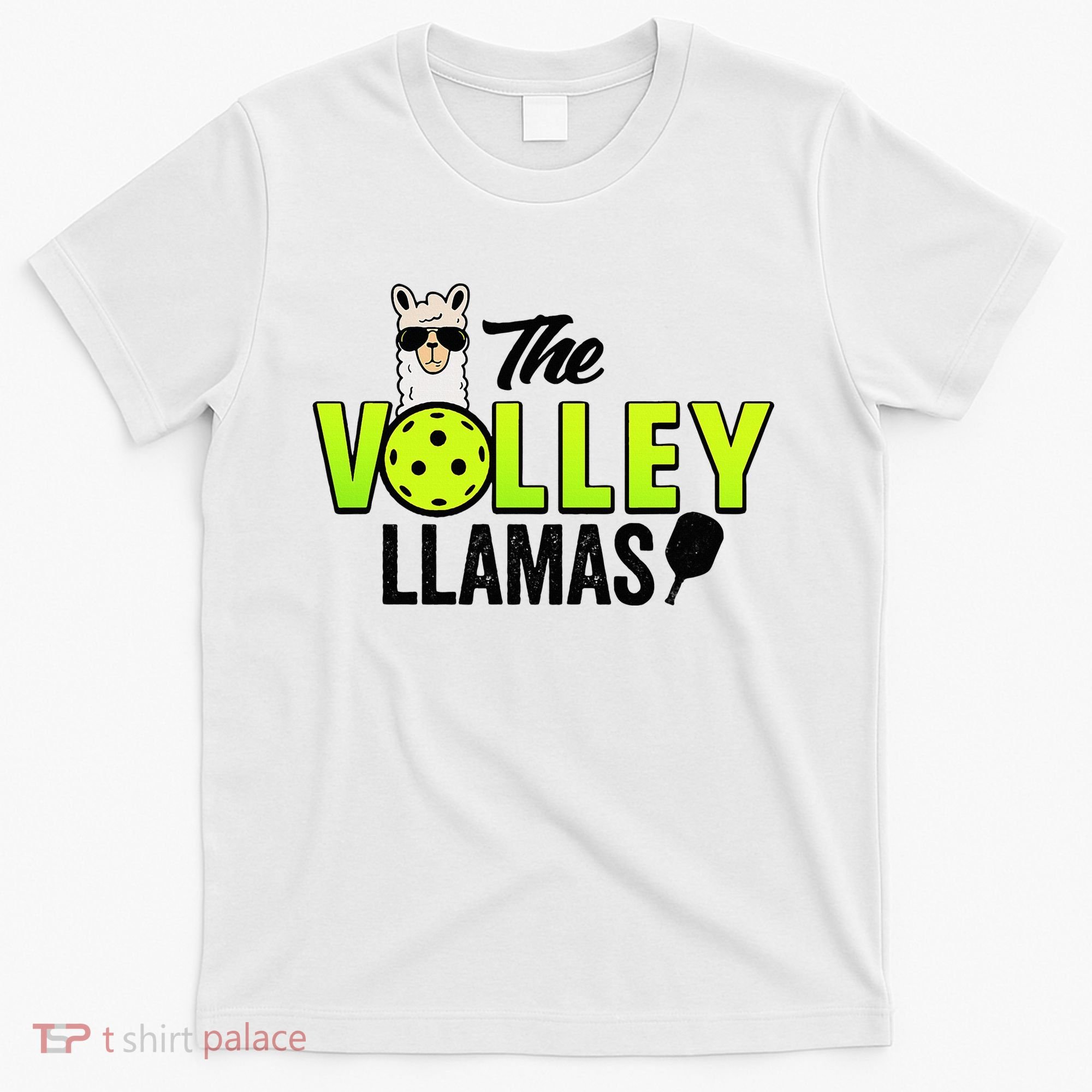 The Volley LLamas comic style llama pickle ball T-Shirt