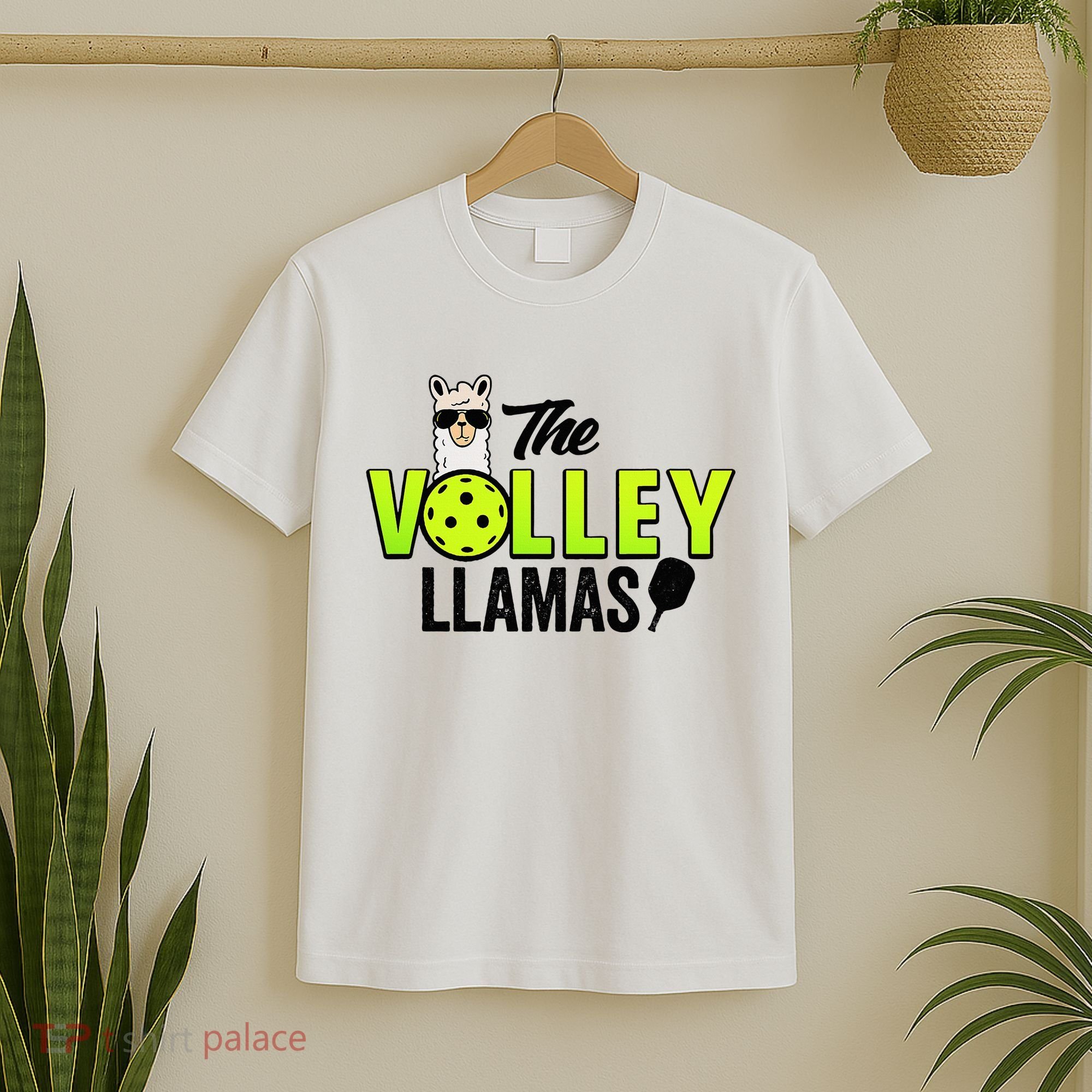 The Volley LLamas comic style llama pickle ball T-Shirt