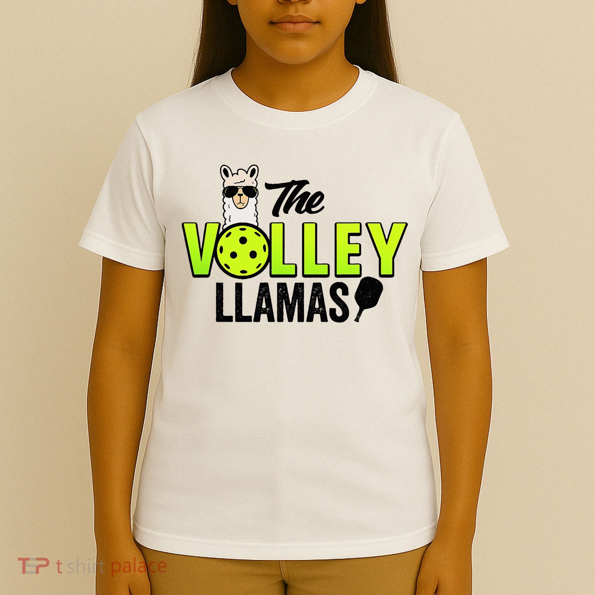 The Volley LLamas comic style llama pickle ball T-Shirt