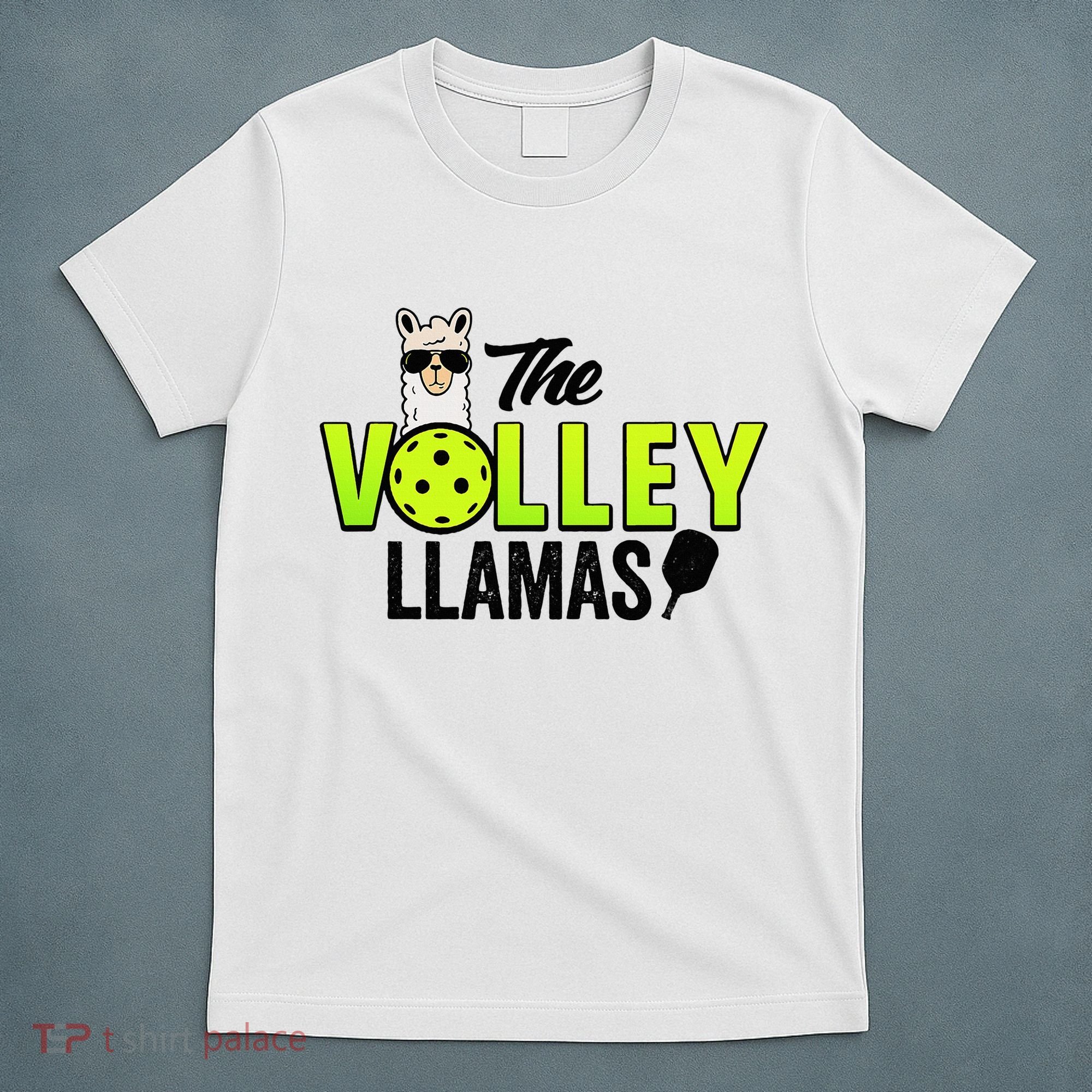 The Volley LLamas comic style llama pickle ball T-Shirt
