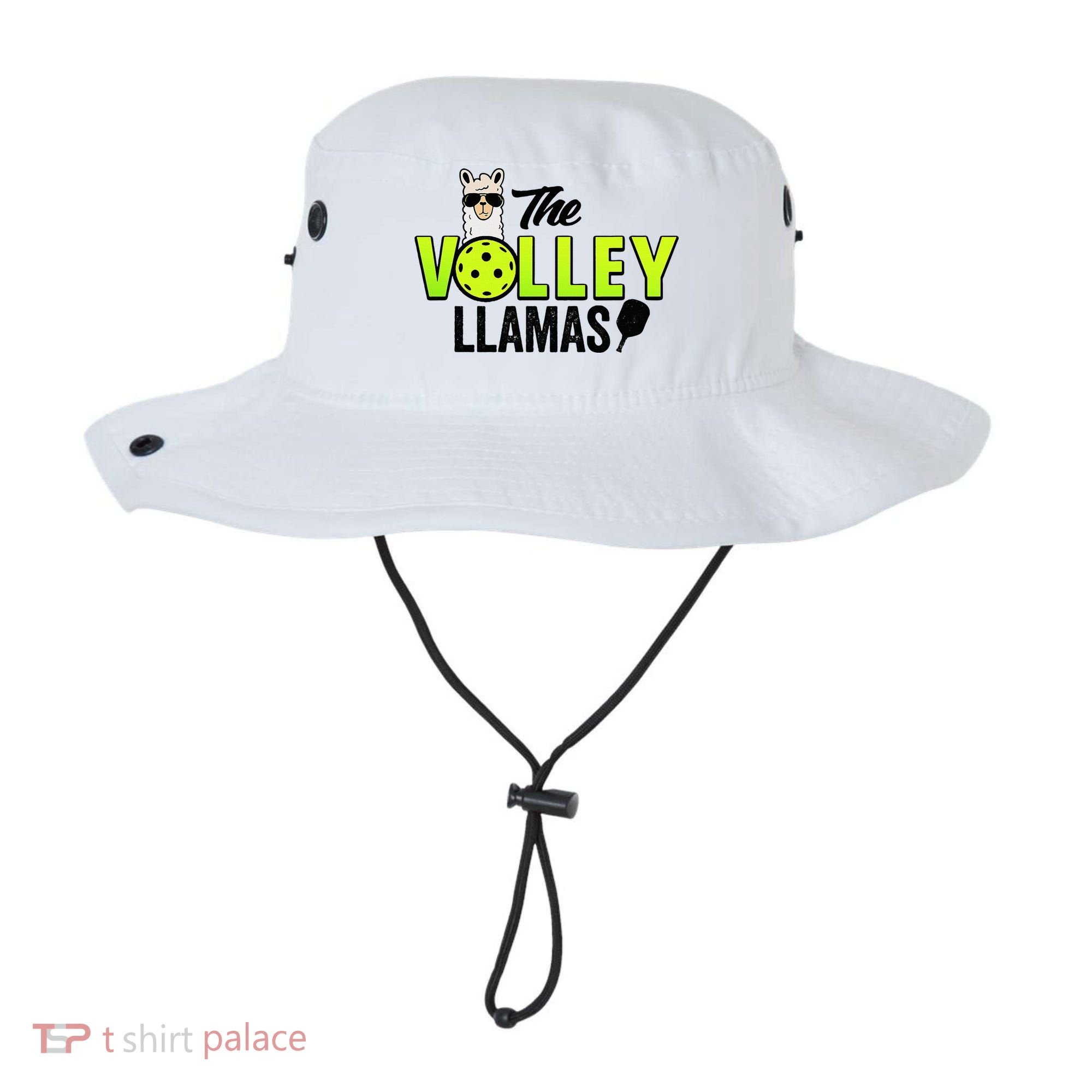The Volley LLamas comic style llama pickle ball Bucket Hat