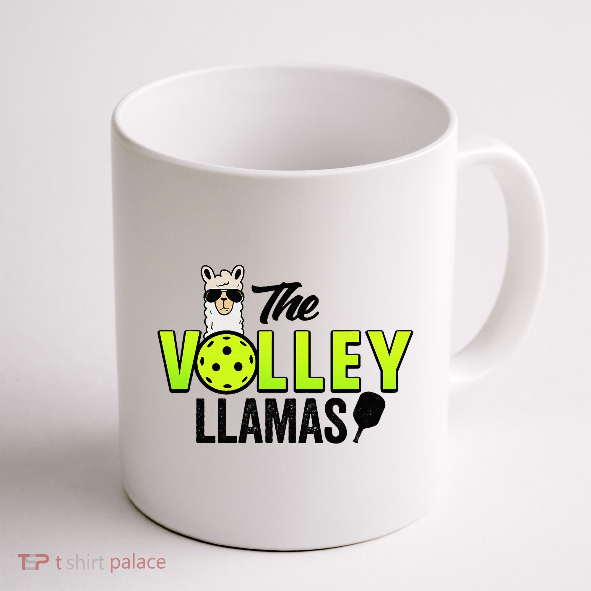 The Volley LLamas comic style llama pickle ball Coffee Mug