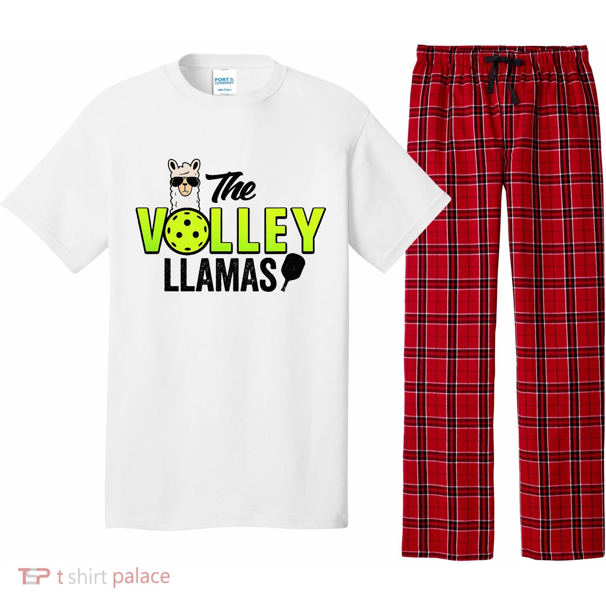 The Volley LLamas comic style llama pickle ball Pajama Set