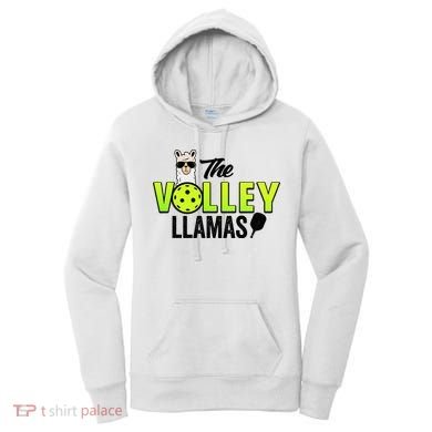 The Volley LLamas comic style llama pickle ball Women's Hoodie