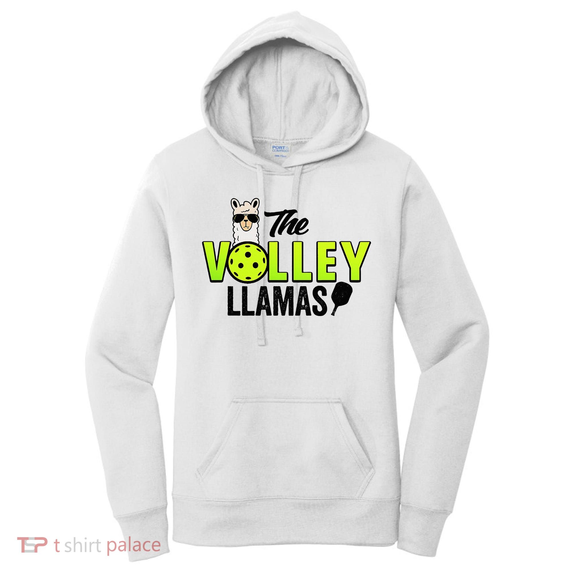 The Volley LLamas comic style llama pickle ball Women's Hoodie