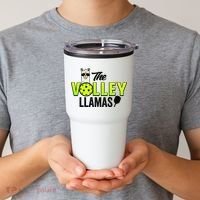 The Volley LLamas comic style llama pickle ball Tumbler thumb 2