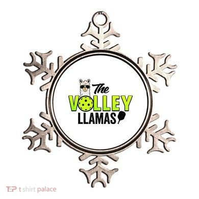 The Volley LLamas comic style llama pickle ball Ornament
