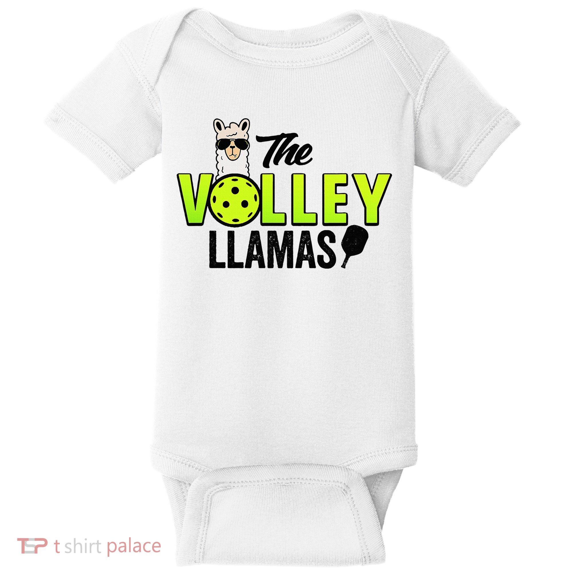 The Volley LLamas comic style llama pickle ball Baby Bodysuit