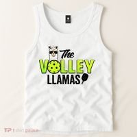 The Volley LLamas comic style llama pickle ball Tank Top thumb 2