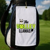 The Volley LLamas comic style llama pickle ball Golf Towel thumb 2