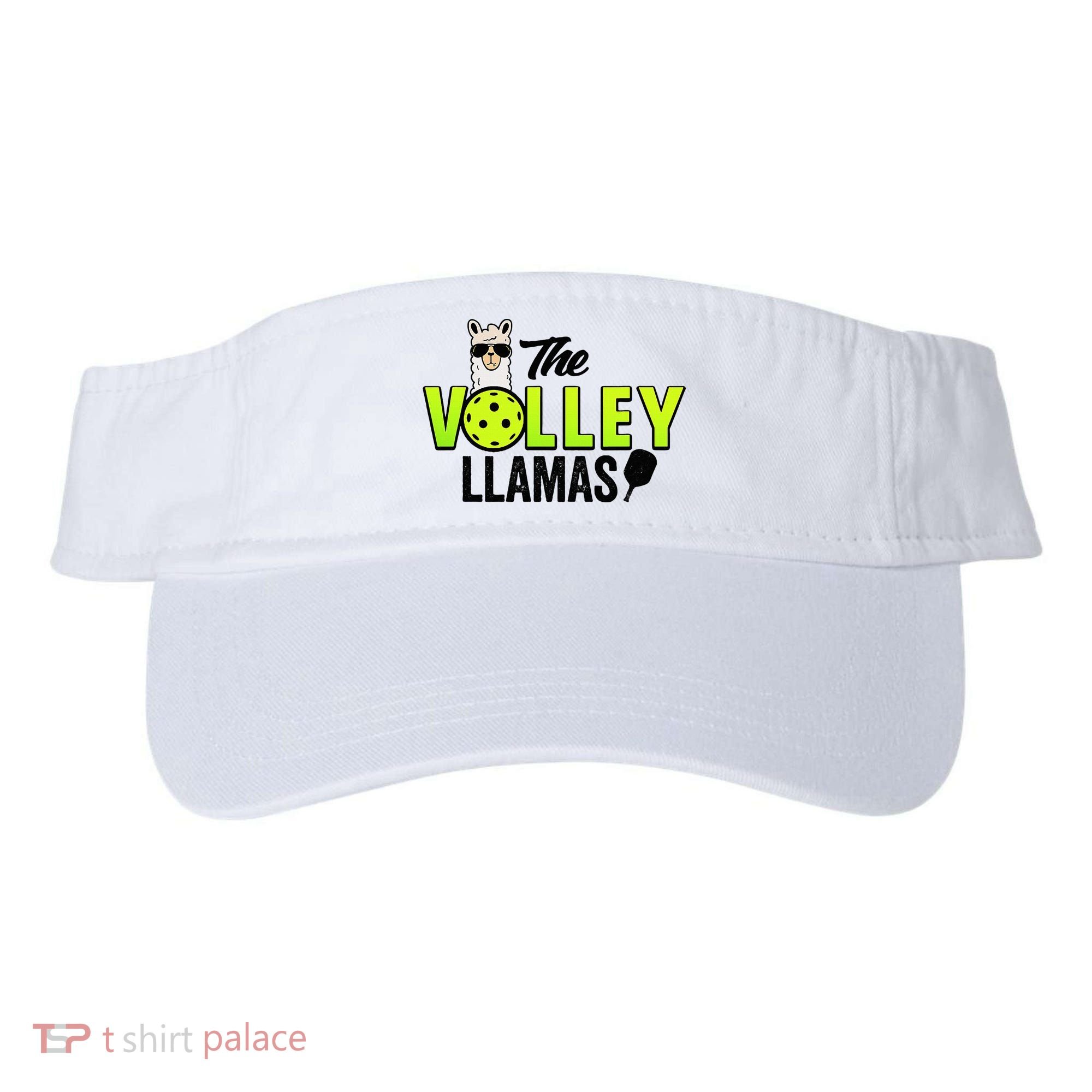 The Volley LLamas comic style llama pickle ball Visor