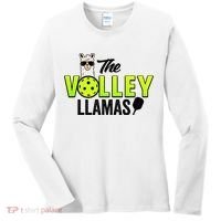 The Volley LLamas comic style llama pickle ball Women's Long Sleeve Shirt thumb 0