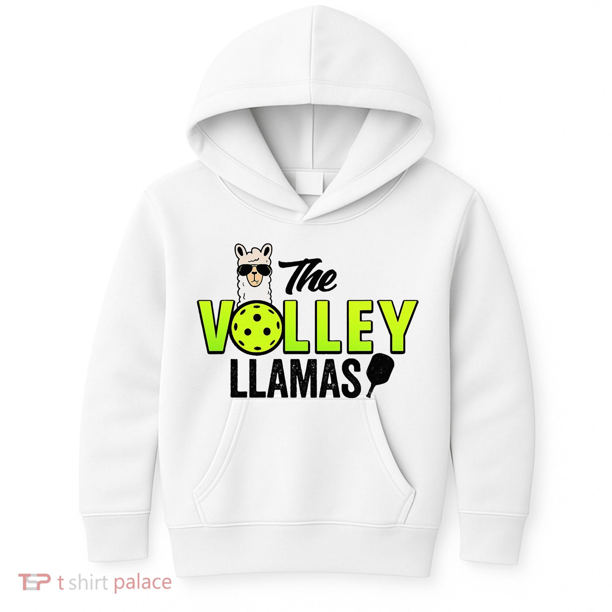 The Volley LLamas comic style llama pickle ball Kids Hoodie