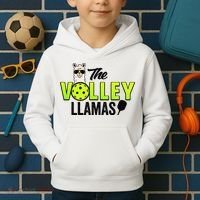 The Volley LLamas comic style llama pickle ball Kids Hoodie thumb 2