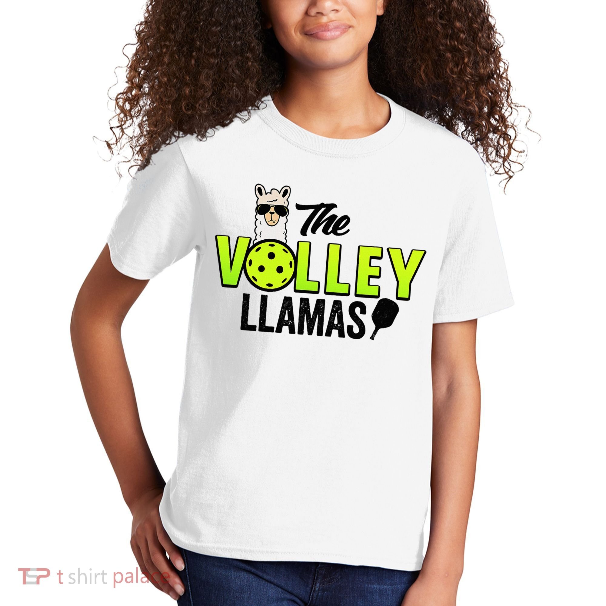 The Volley LLamas comic style llama pickle ball Kids T-Shirt