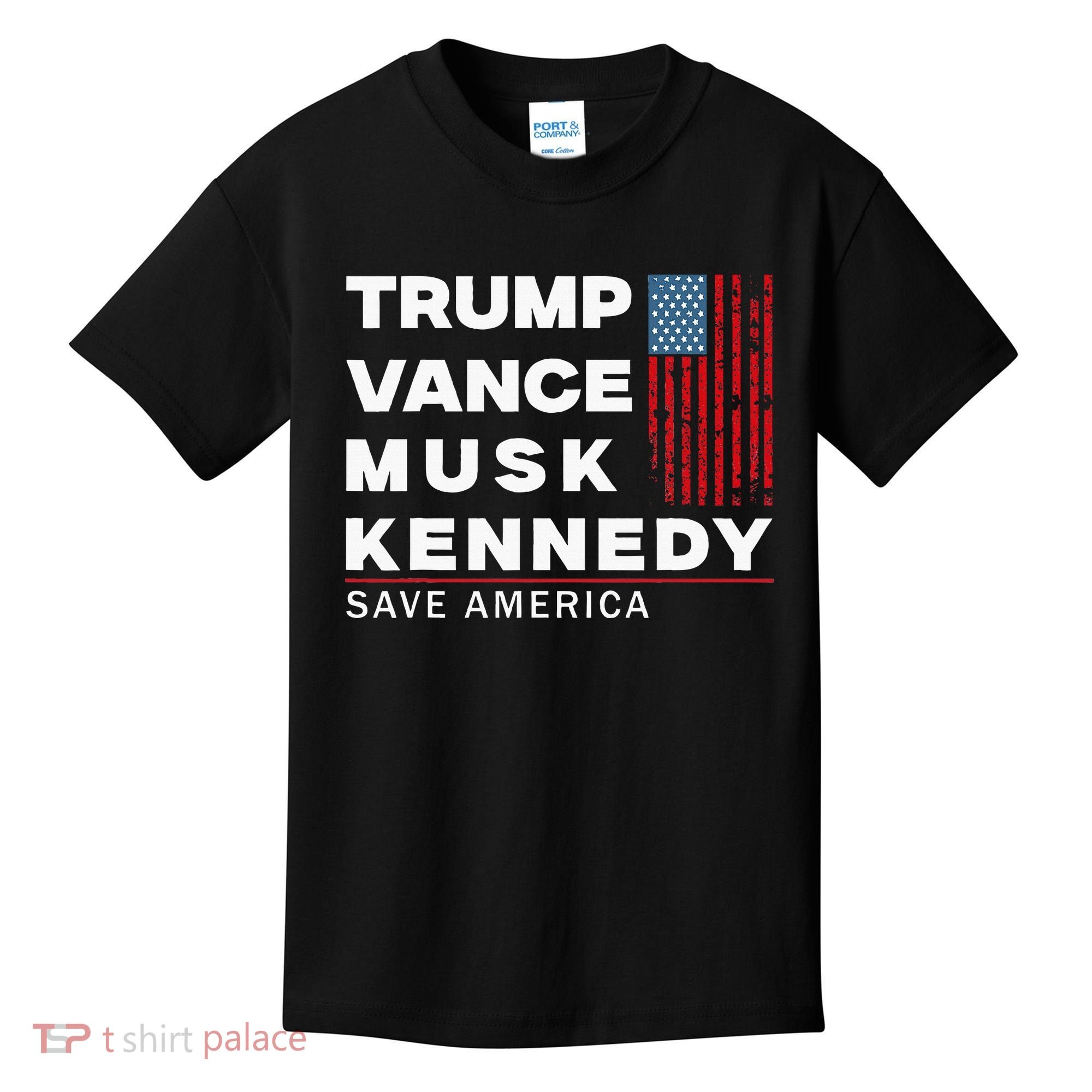 Trump Vance Musk Kennedy Save America 2024 Kids T-Shirt