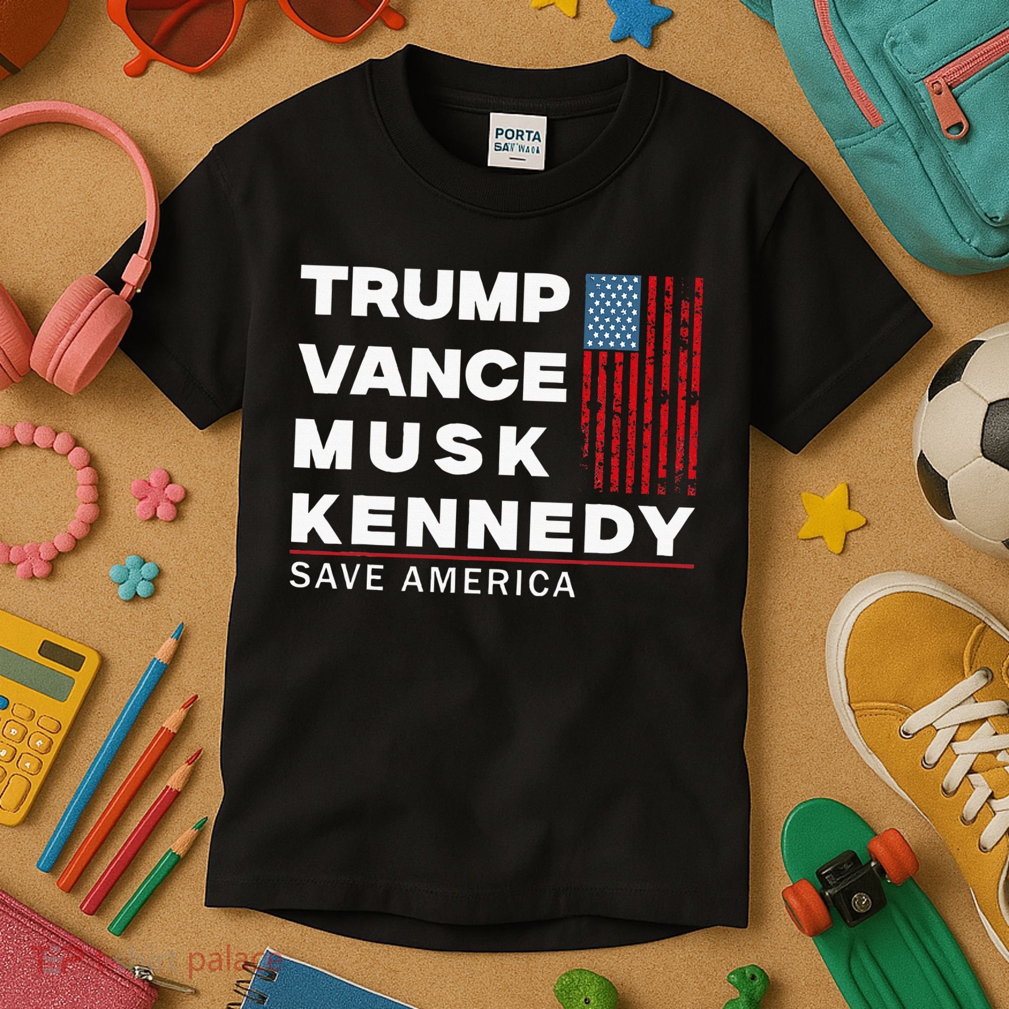 Trump Vance Musk Kennedy Save America 2024 Kids T-Shirt