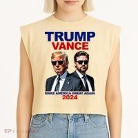 Trump Vance Make America Great Again 2024 Republican Garment-Dyed Women's Muscle Tee thumb 2