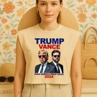 Trump Vance Make America Great Again 2024 Republican Garment-Dyed Women's Muscle Tee thumb 4