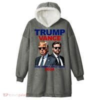 Trump Vance Make America Great Again 2024 Republican Hooded Wearable Blanket thumb 0
