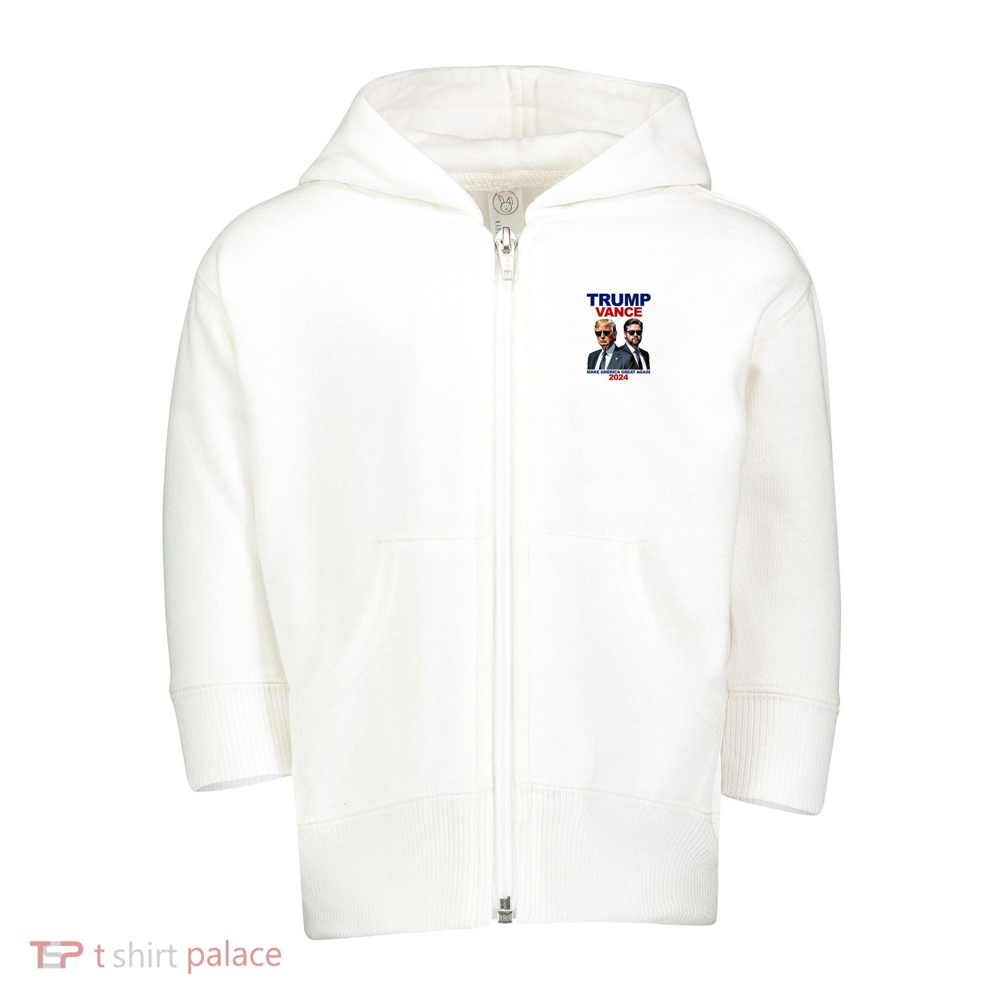 Trump Vance Make America Great Again 2024 Republican Toddler Zip Fleece Hoodie