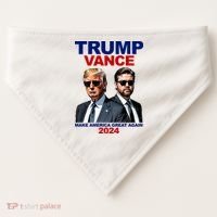 Trump Vance Make America Great Again 2024 Republican USA-Made Doggie Bandana thumb 0