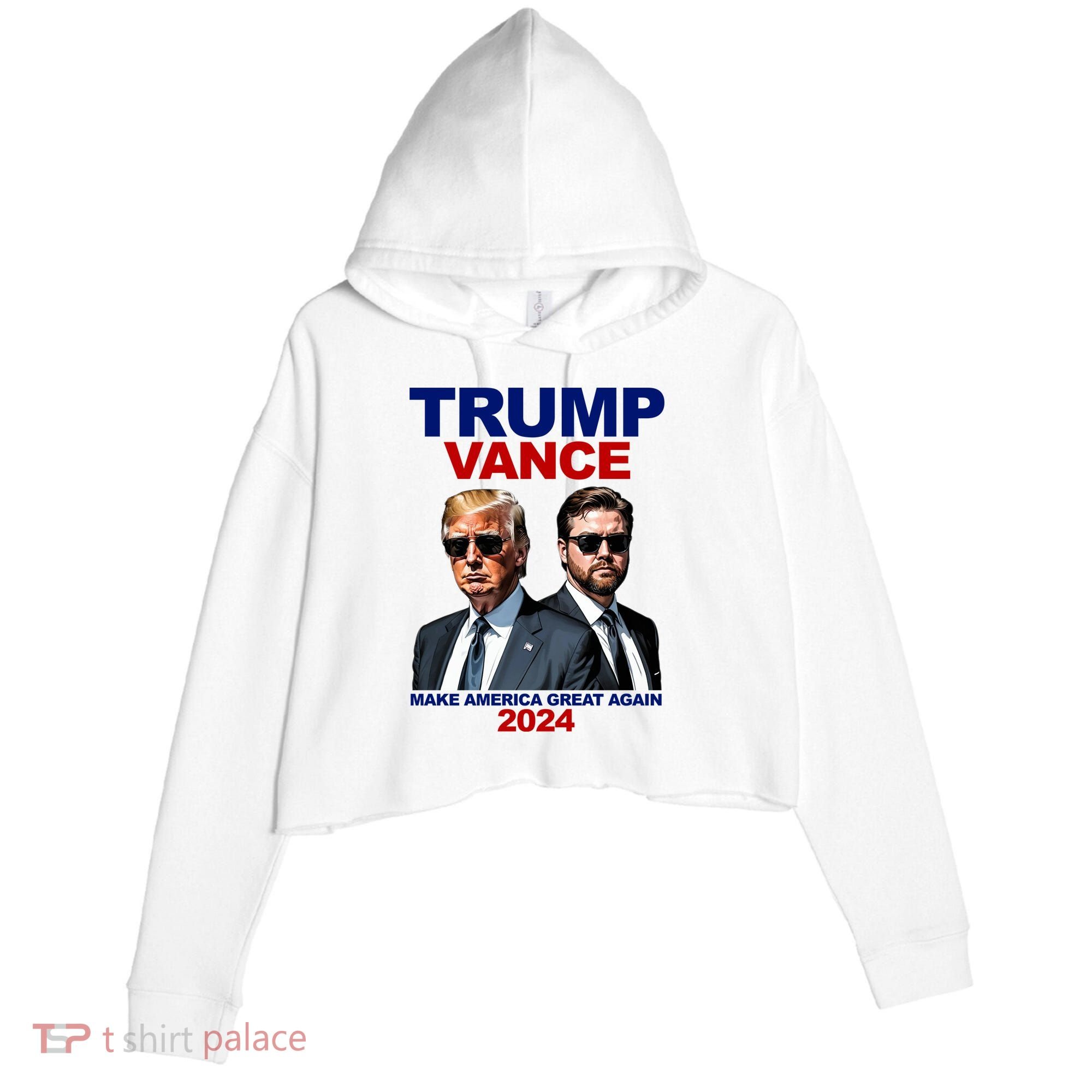 Trump Vance Make America Great Again 2024 Republican Crop Fleece Hoodie