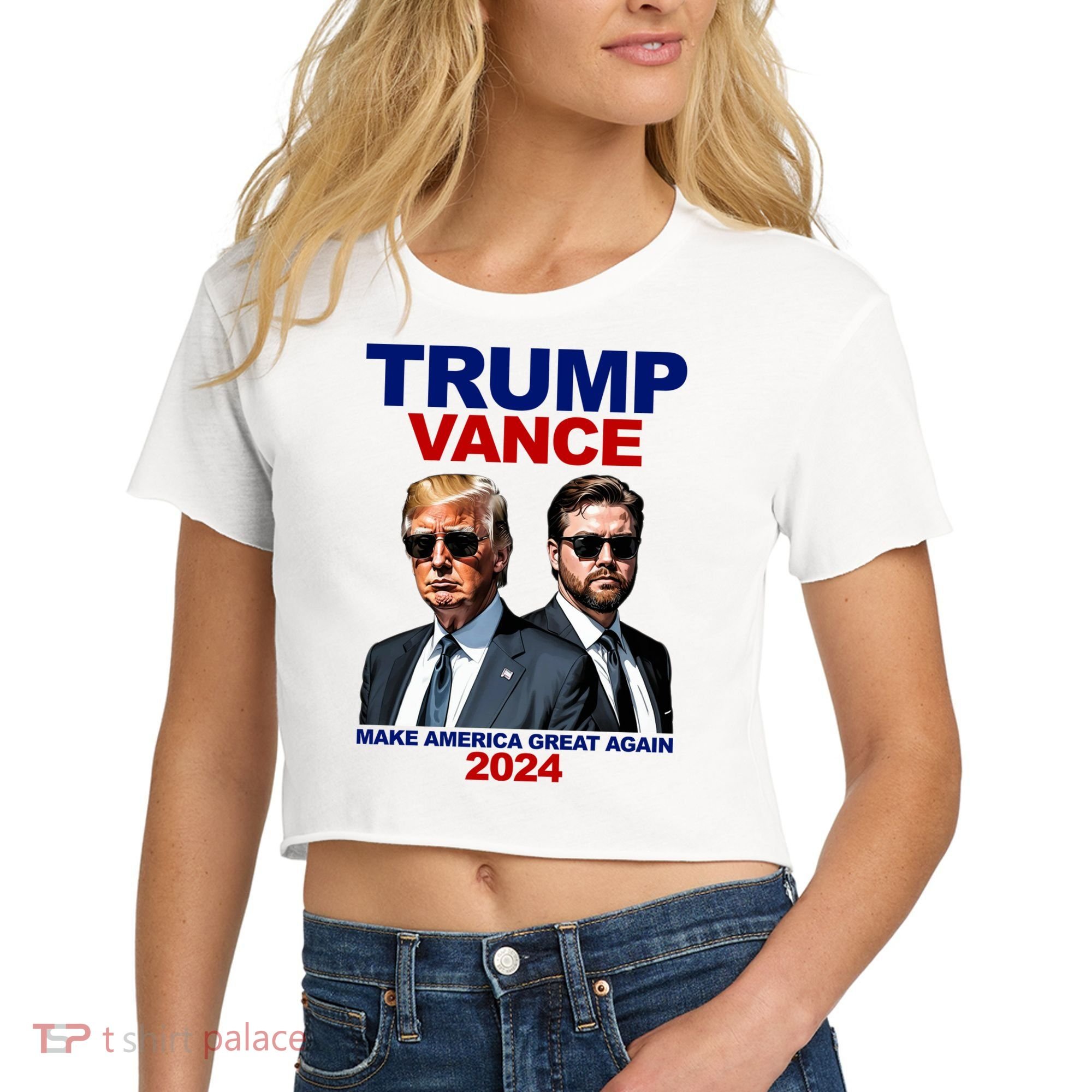 Trump Vance Make America Great Again 2024 Republican Women's Crop Top Tee