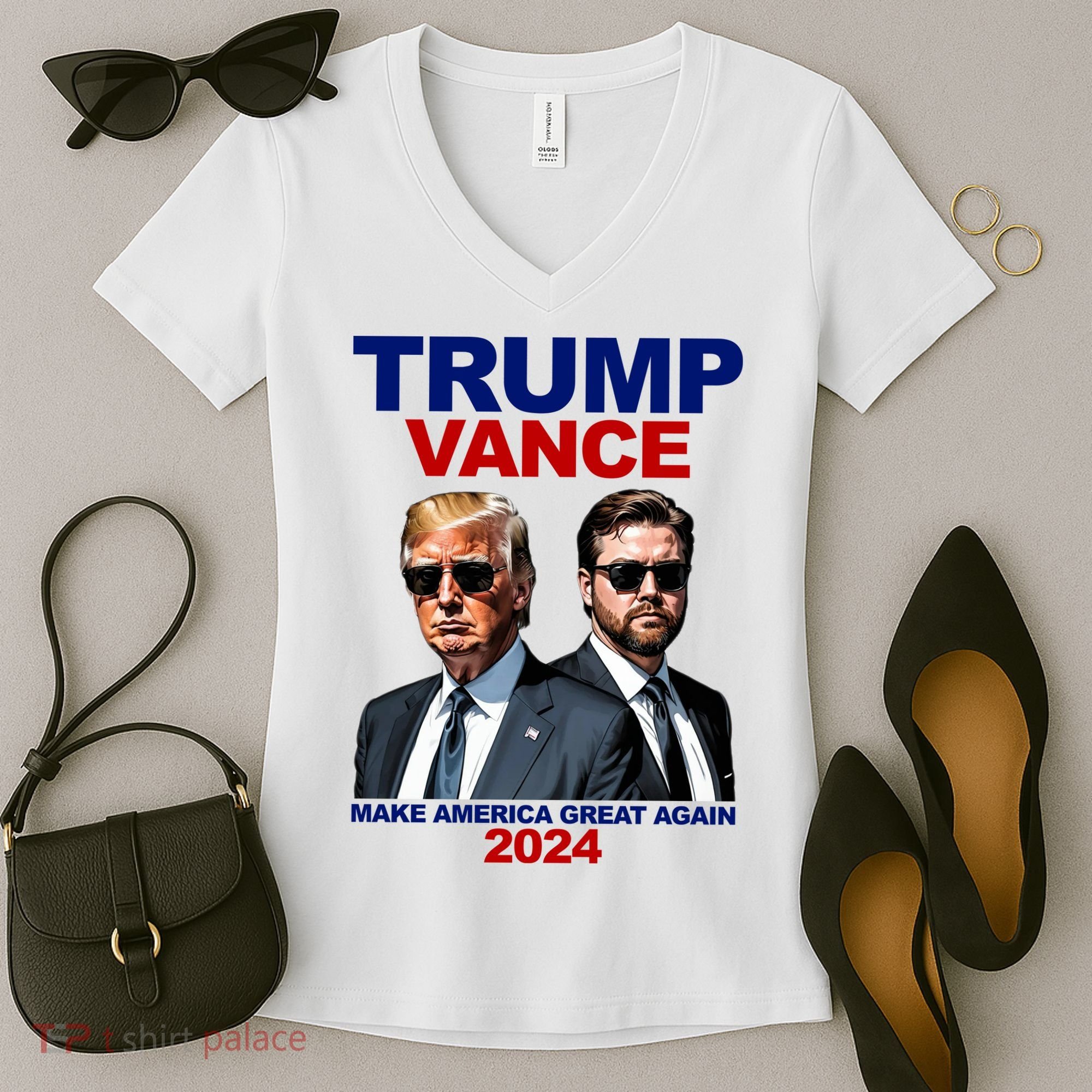 Trump Vance Make America Great Again 2024 Republican Women's V-Neck T-Shirt