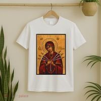 Theotokos Virgin Mary Of 7 Seven Swords Greek Orthodox T-Shirt thumb 2