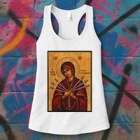 Theotokos Virgin Mary Of 7 Seven Swords Greek Orthodox Women's Tank Top thumb 3