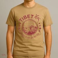 Tibet Vintage Mountains Tibetan Script T-Shirt thumb 3