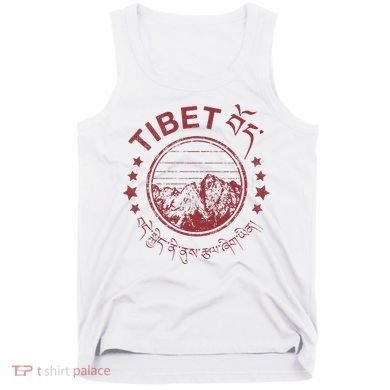 Tibet Vintage Mountains Tibetan Script Tank Top