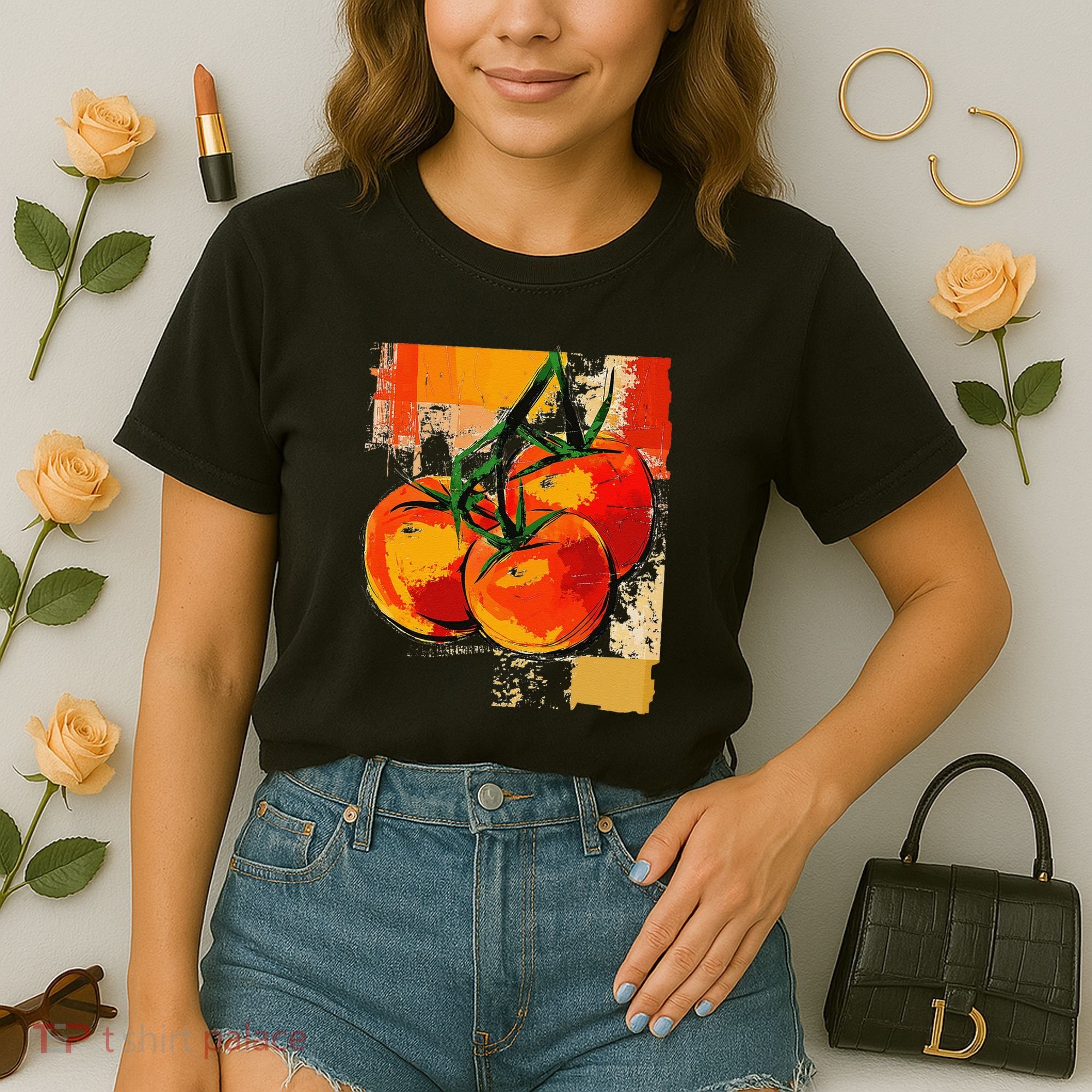 Tomato Vegetable Motif Art Tomato Comfort Colors Boxy T-Shirt