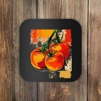 Tomato Vegetable Motif Art Tomato Coaster thumb 0