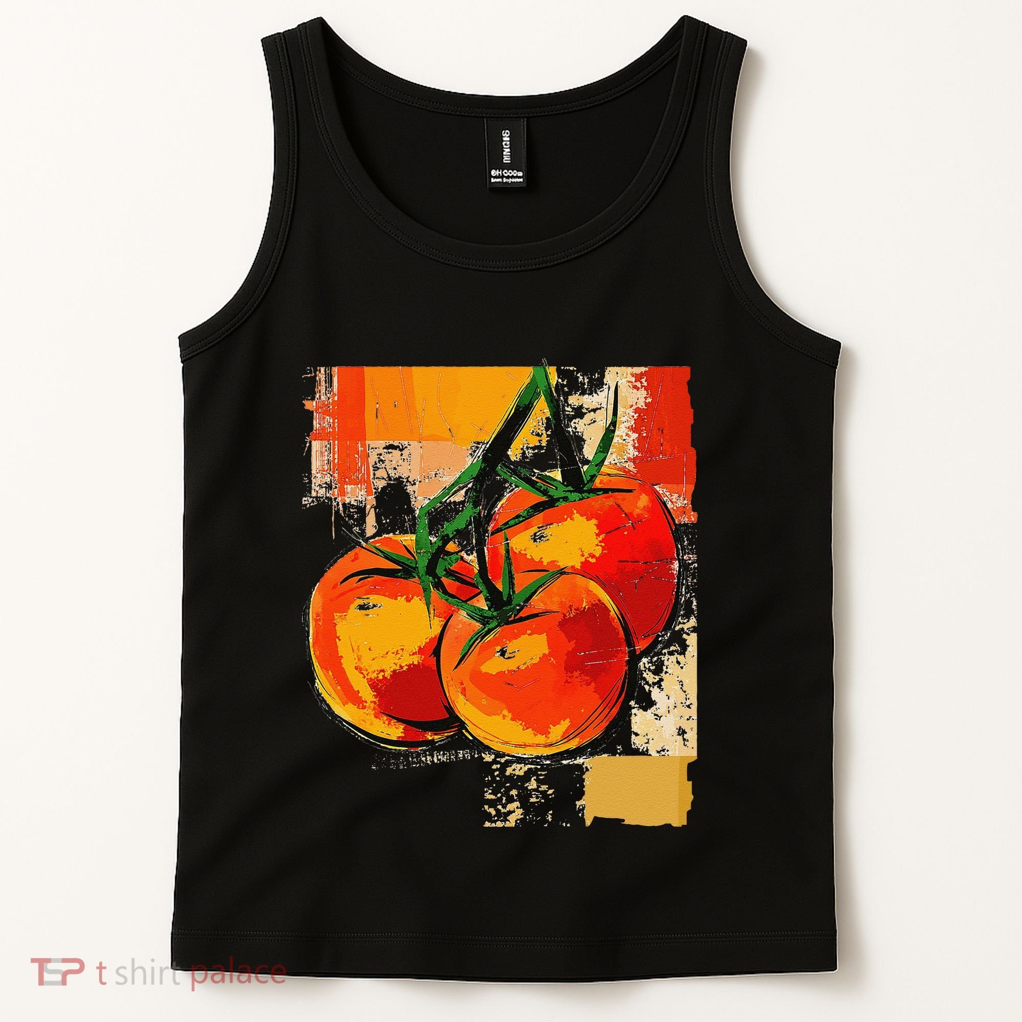 Tomato Vegetable Motif Art Tomato Tank Top